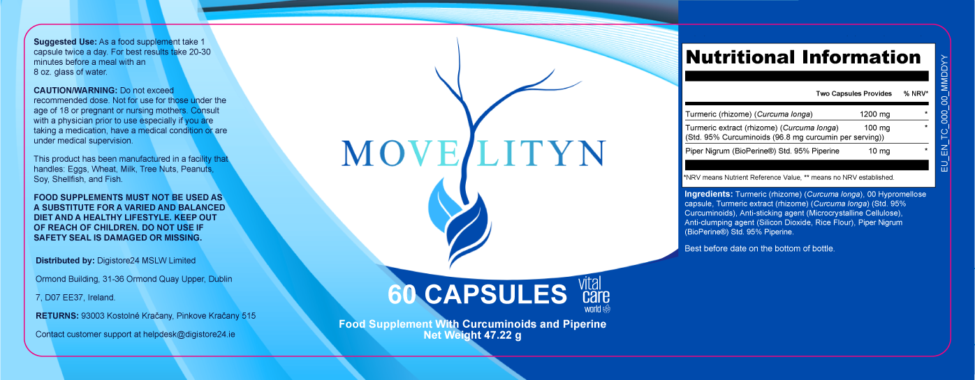 Movelityn label with ingredients and nutritional values